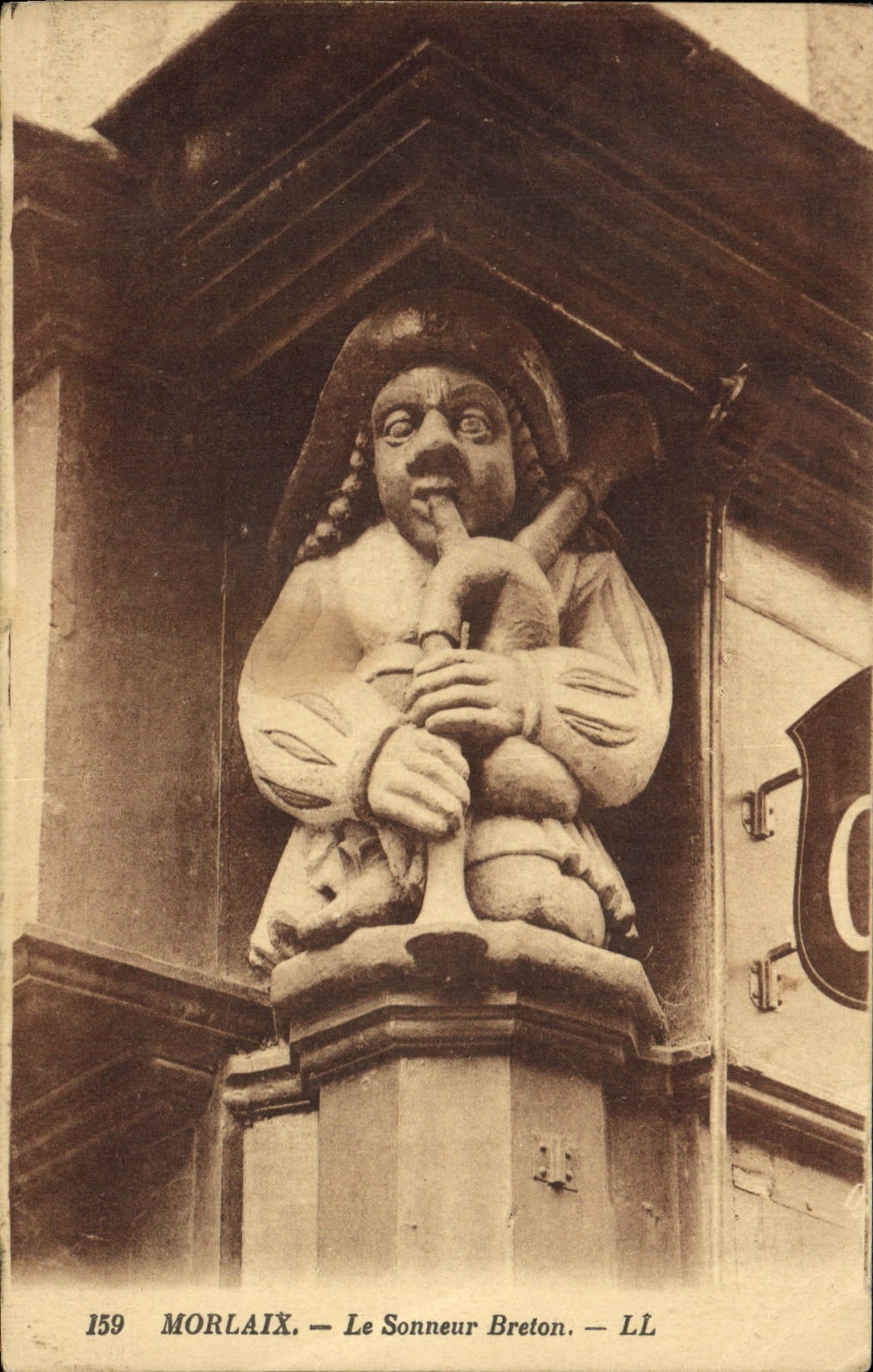 Postal Folclore Morlaix el campanero Bretón