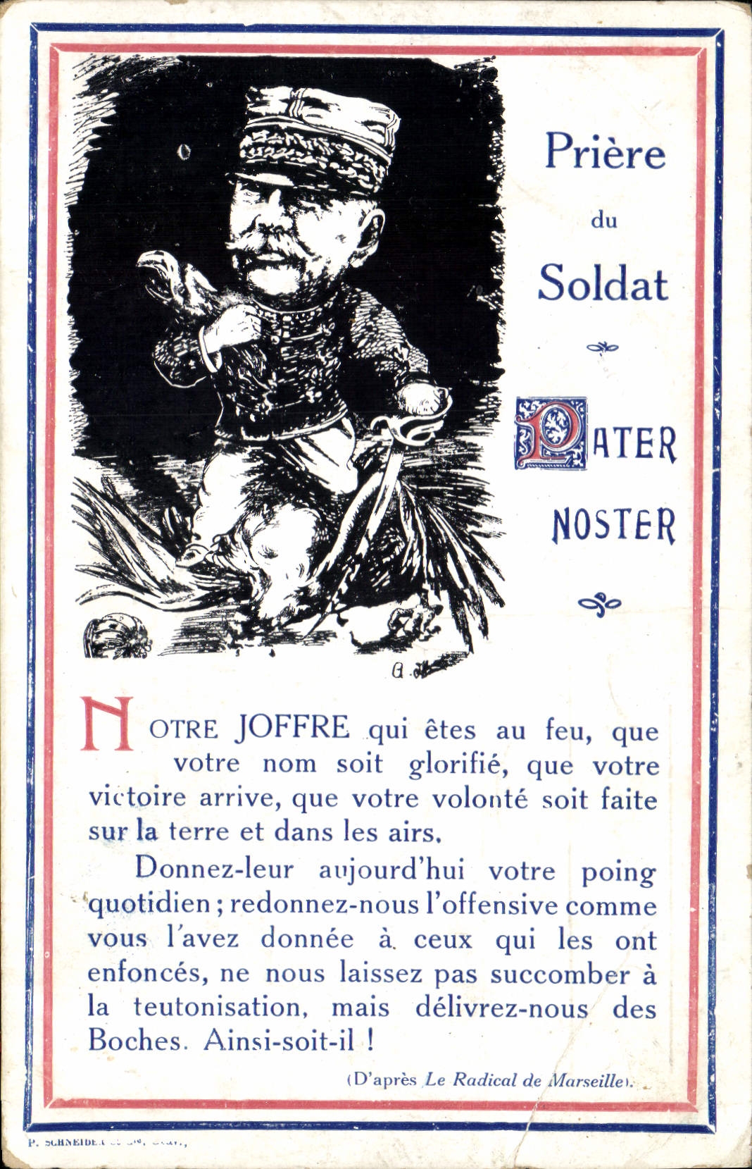 CPA Militaria Priere du soldat Joffre 