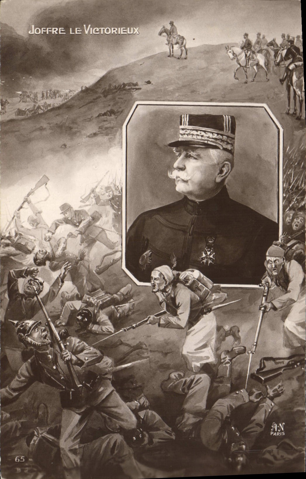 Vintage Postcard Militaria Joffre the victorious one