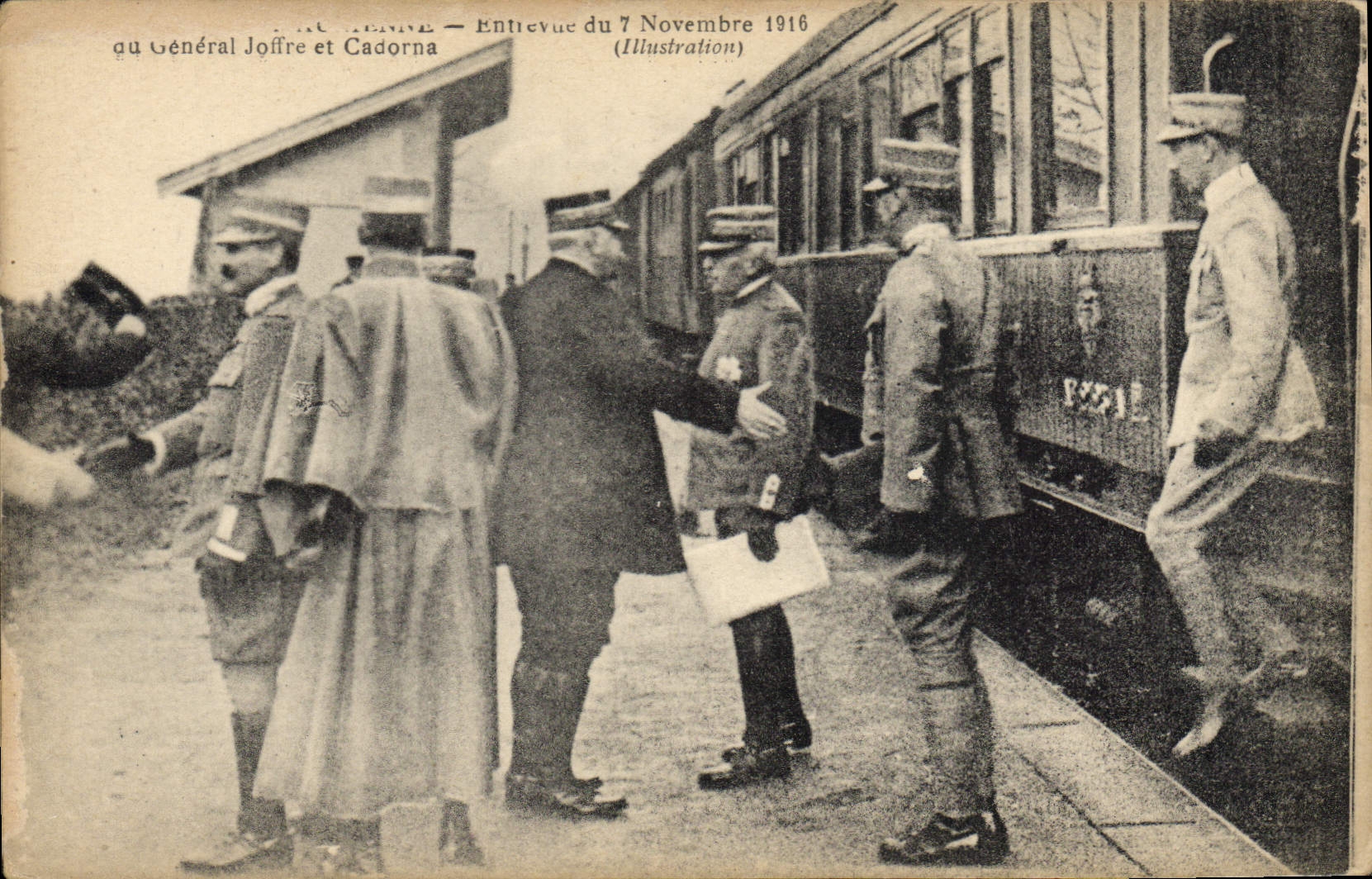 Postal Militaria General Joffre Entrevista del 7 de noviembre de 1916