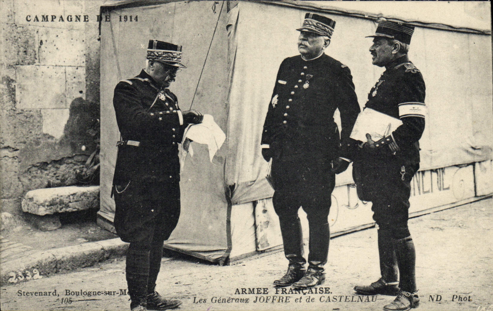 Postal Militaria el general Joffre y de Castelnau