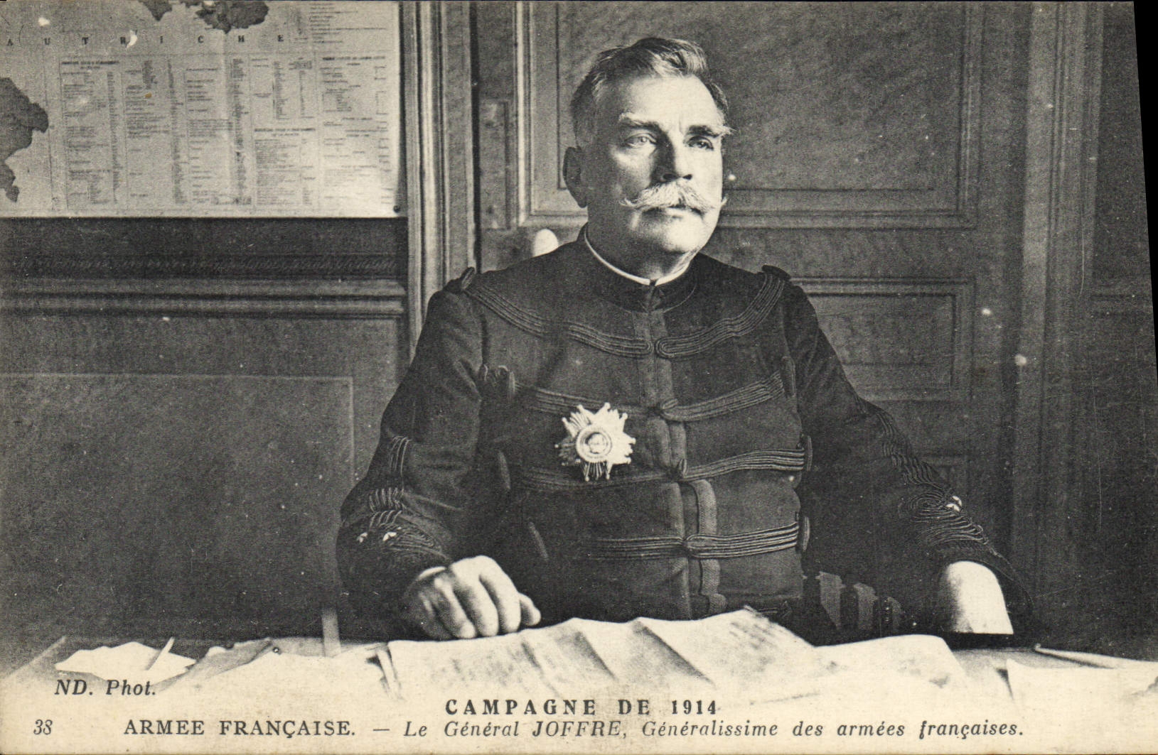 Vintage Postcard Militaria General Joffre Commander in chief of the French Armies
