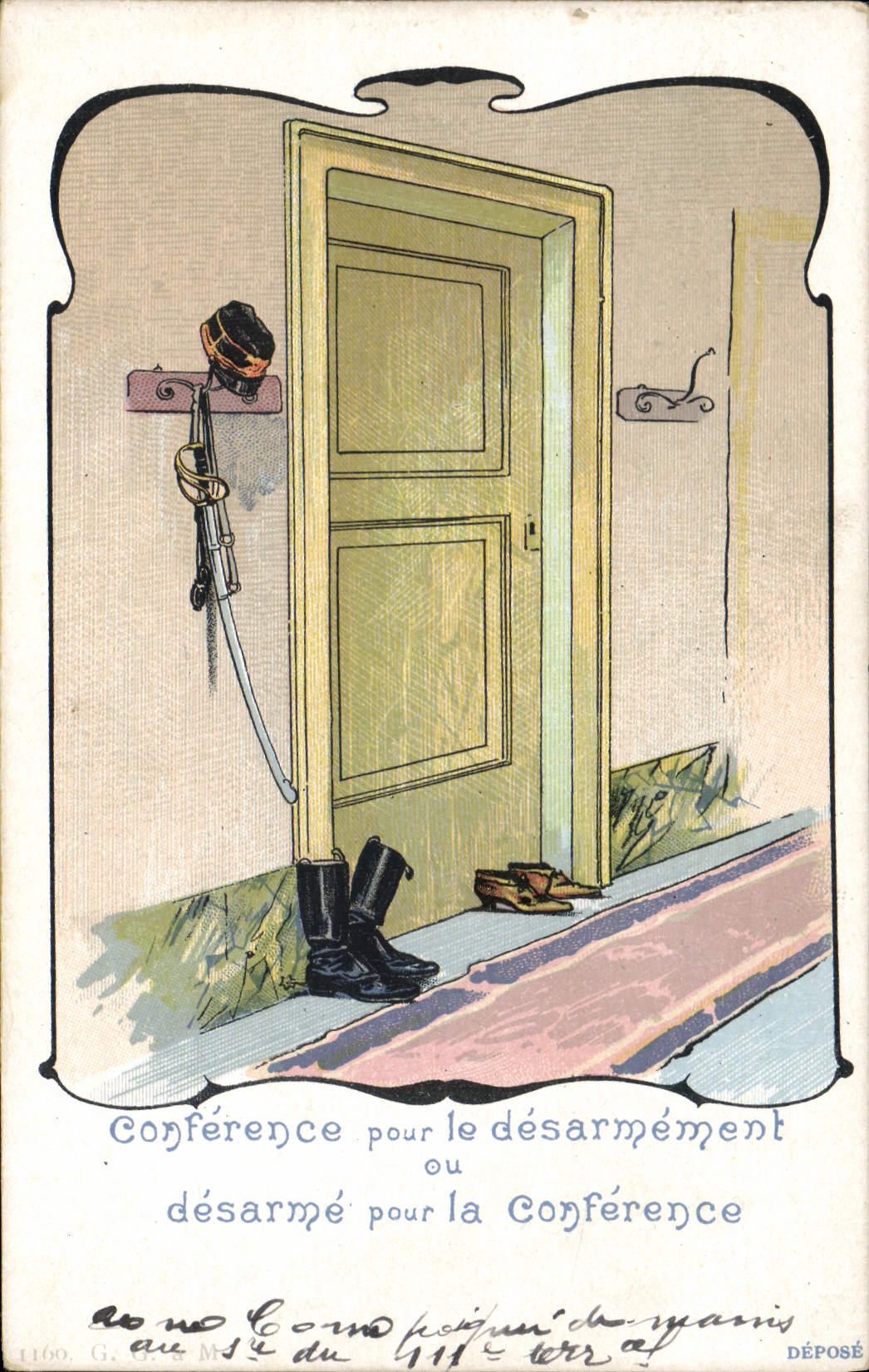 Postal Militaria Conferencia para el desarme o desarma para la conferencia