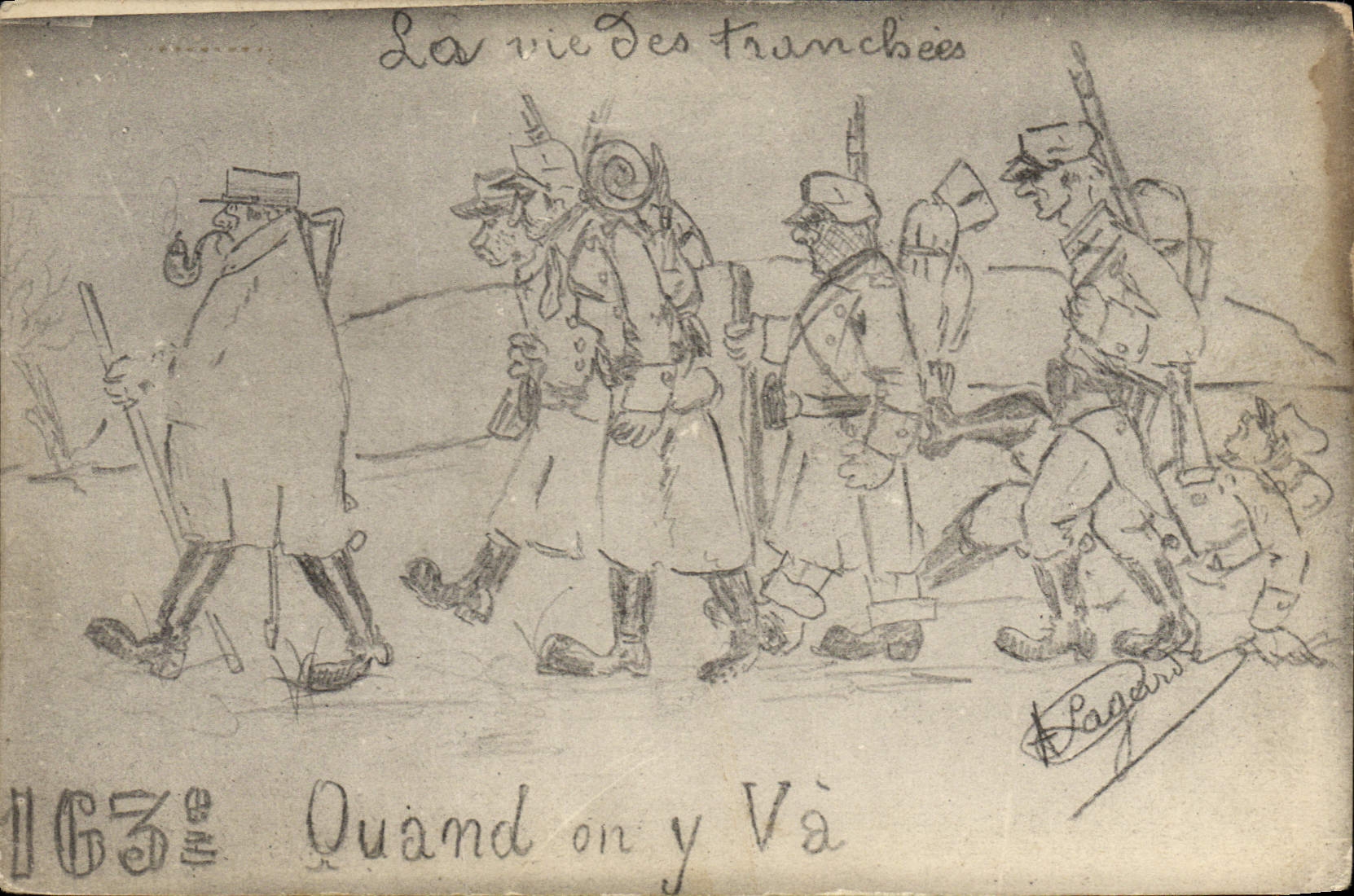 Vintage Postcard Militaria life of the trancees