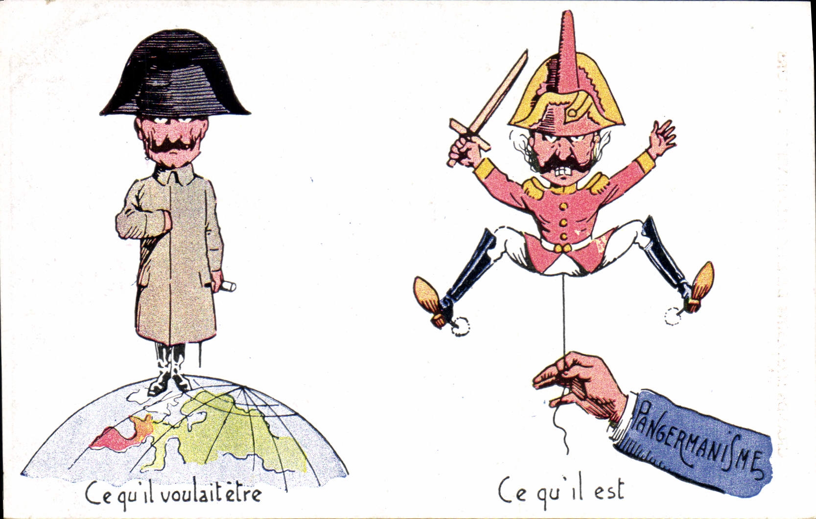 Postal Militaria Lo que quería ser 1.o Pangermanismo Napoleón