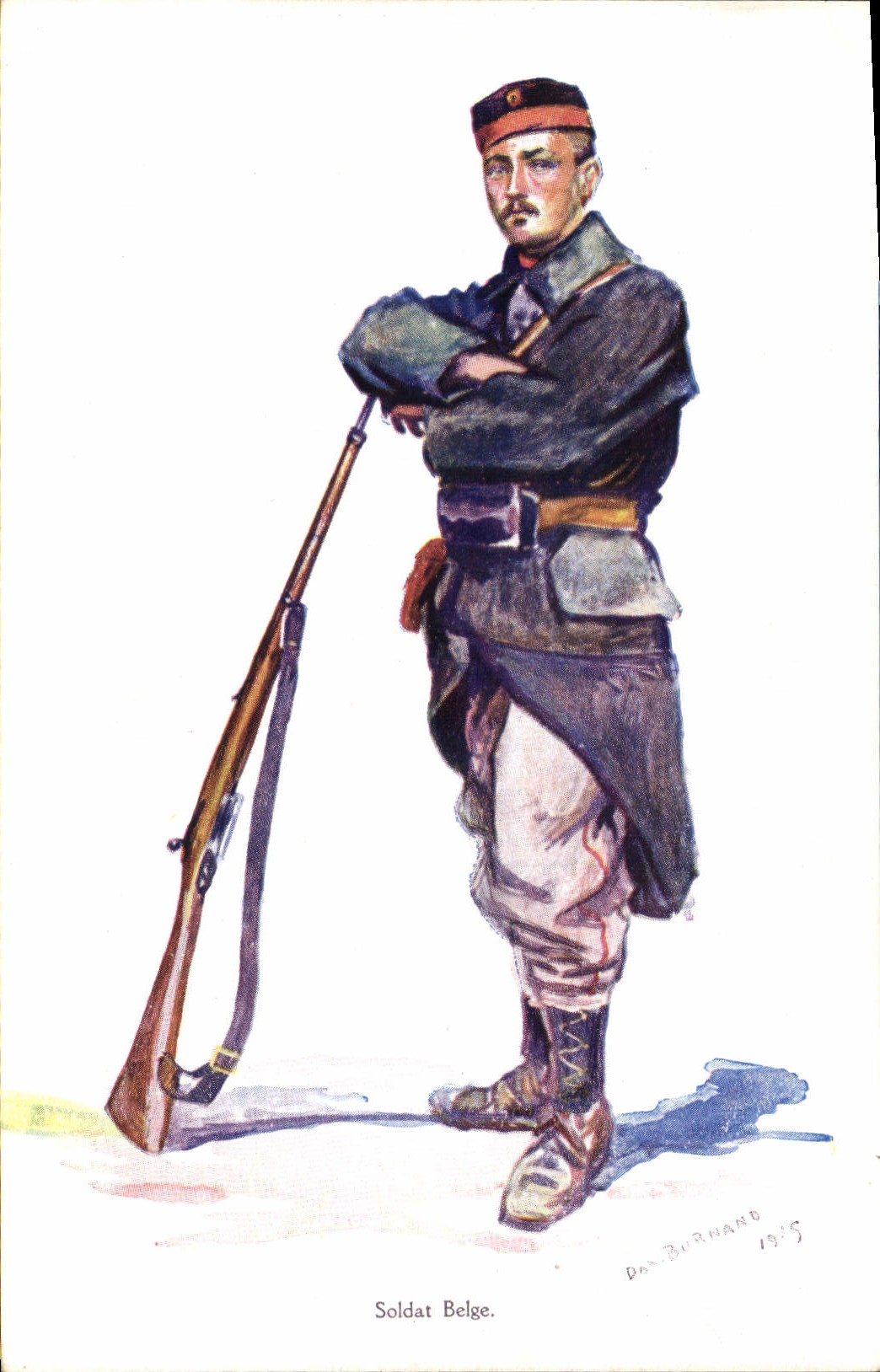 Vintage Postcard Belgian Militaria Soldier Peptone Wine of Chapoteaut Paris Street Vivienne