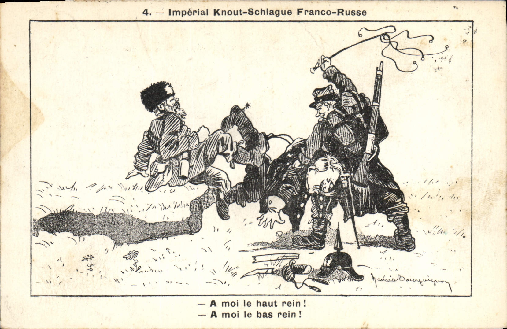 CPA Militaria Imperial Knout Schiaque Franco Russe