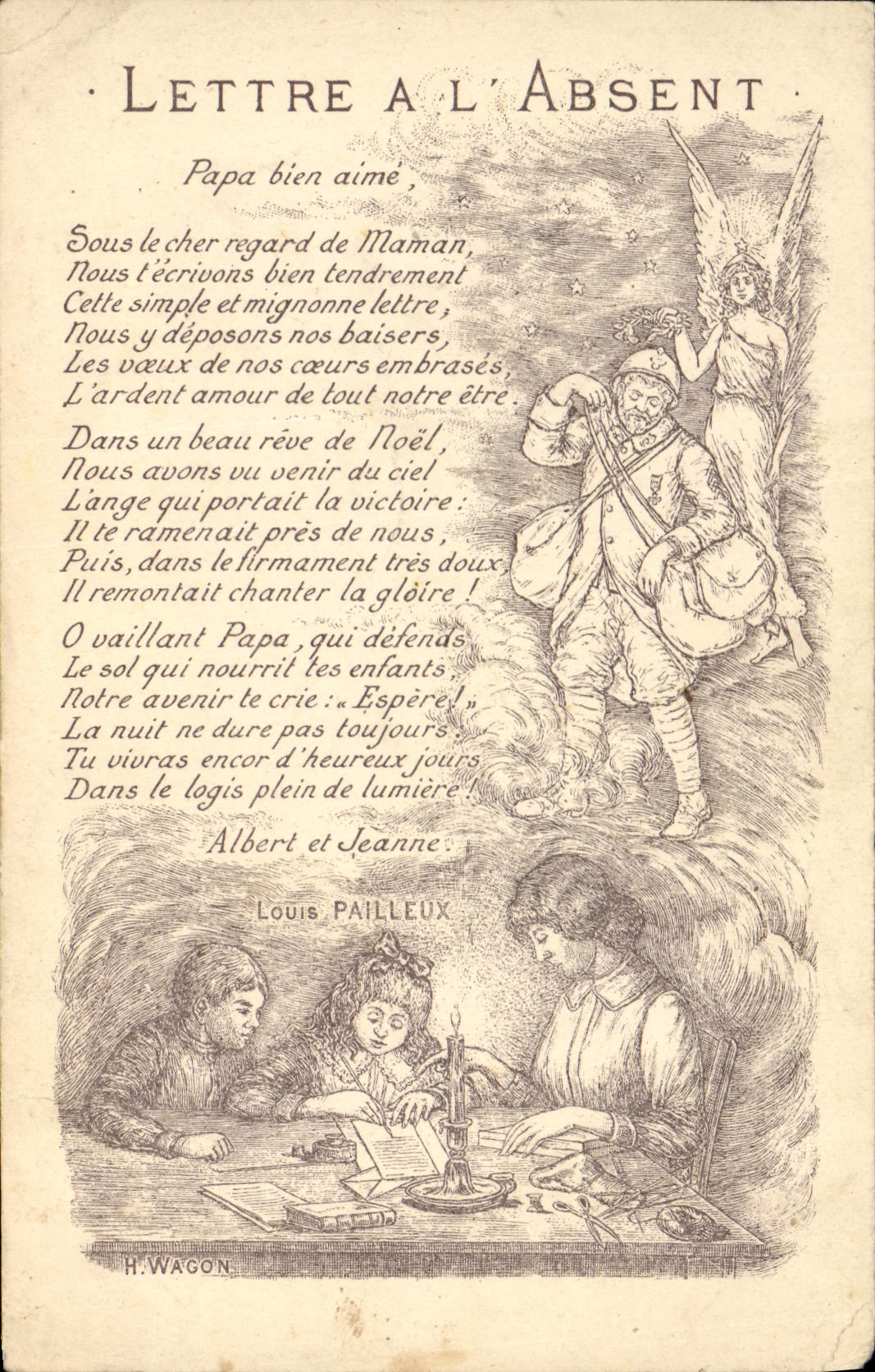 CPA Militaria Lettre a l'absent