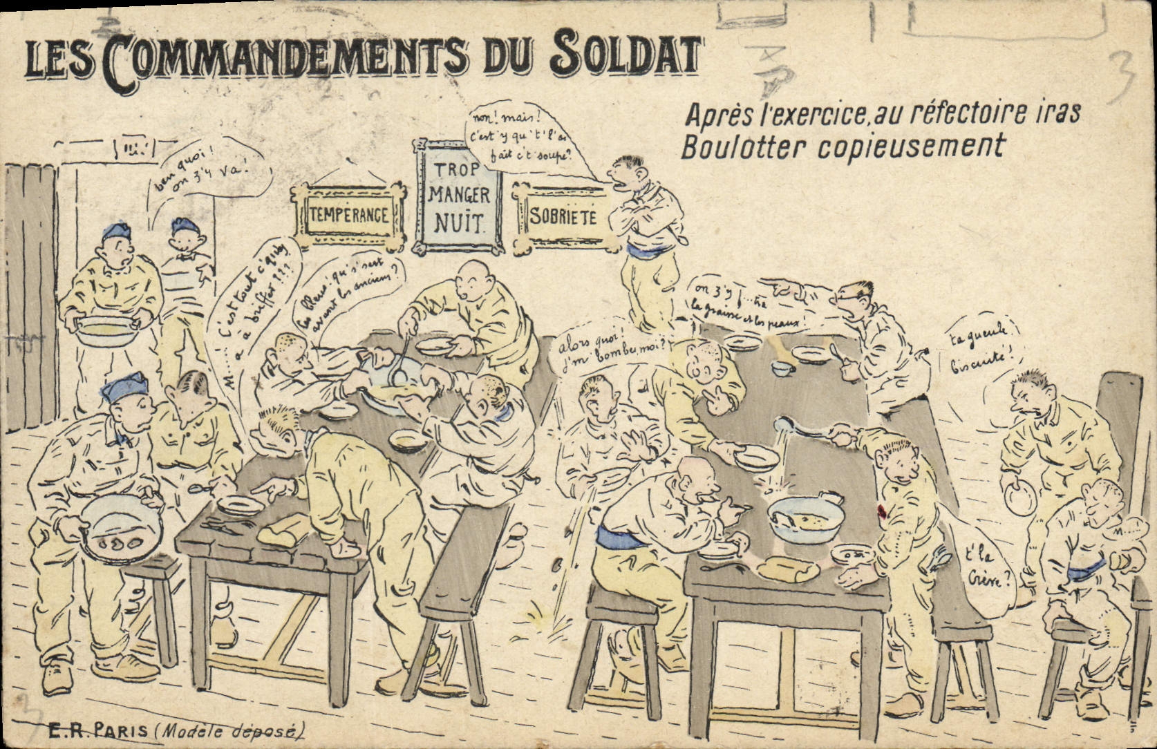 Vintage Postcard Militaria commands of the soldier