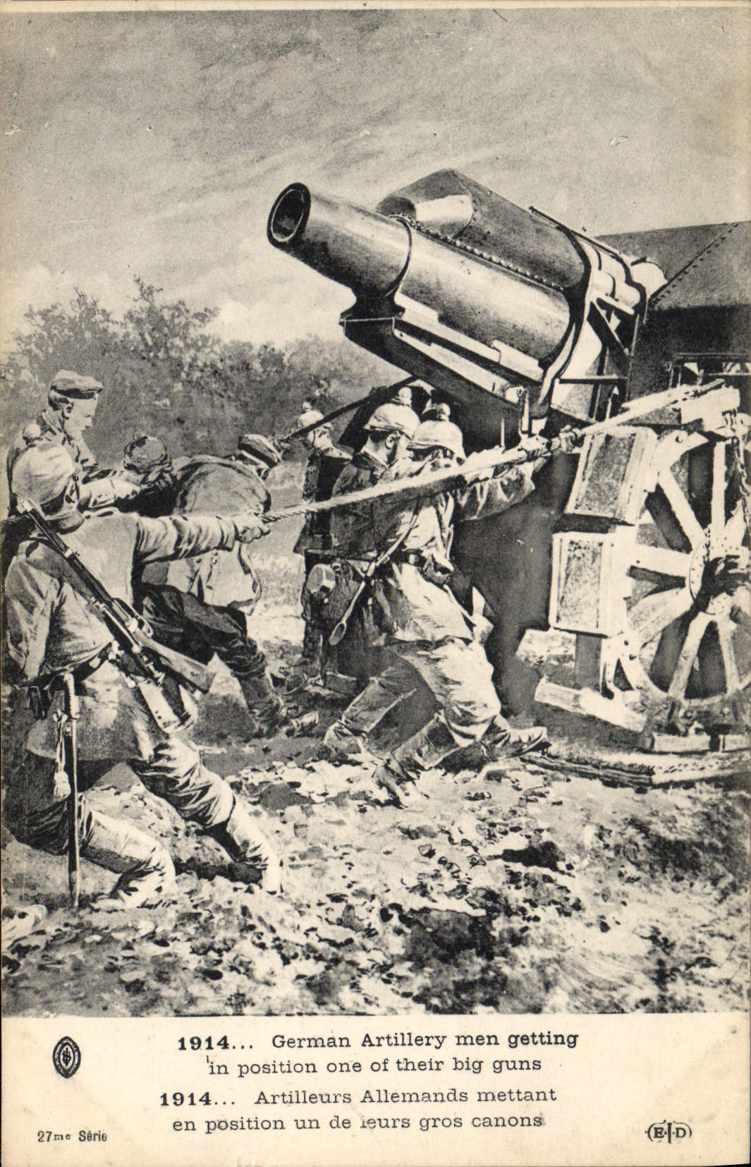 CPA Militaria ARtilleurs allemands canons