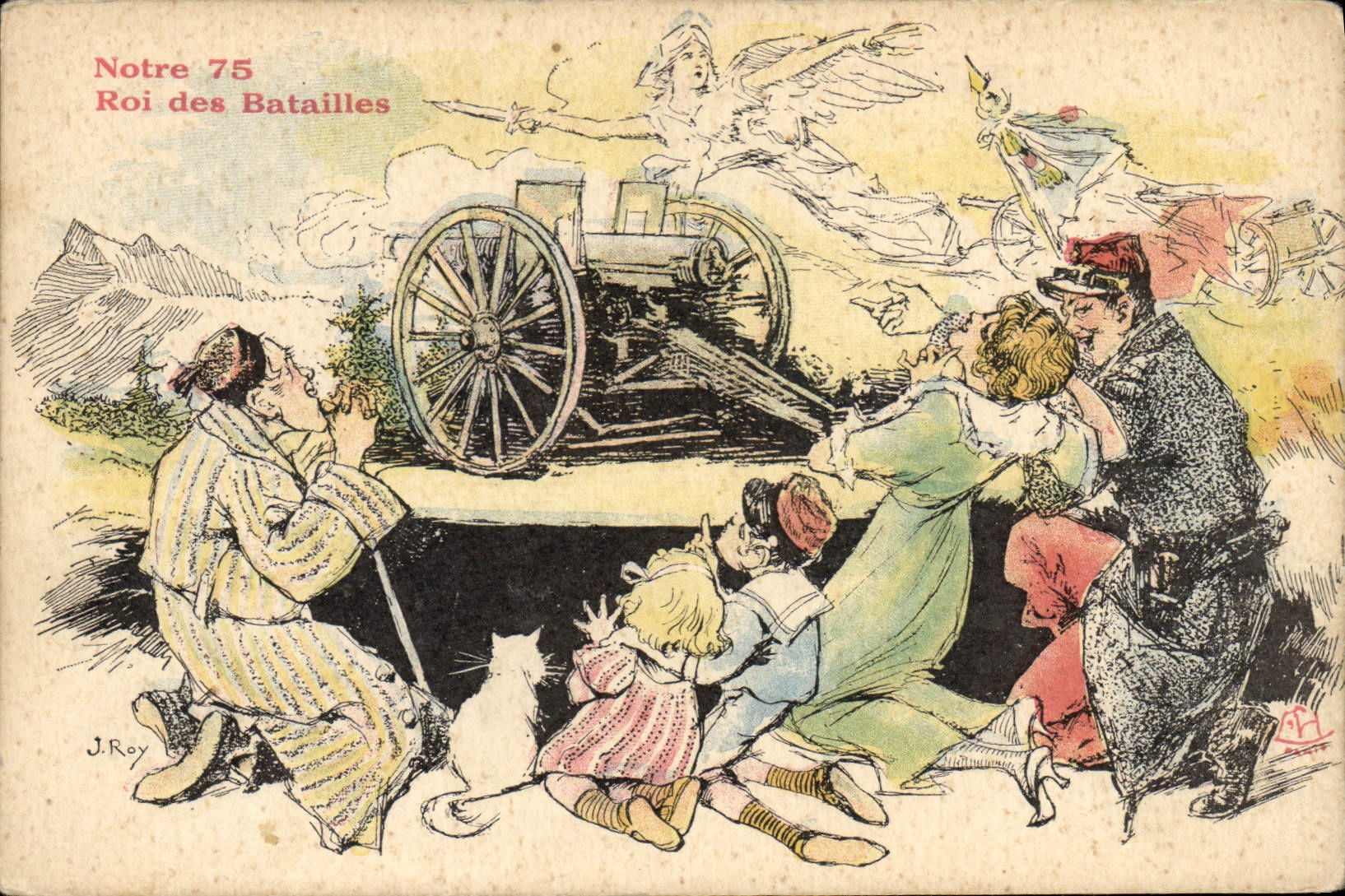 CPA Militaria Notre 75 Roi des batailles Canon