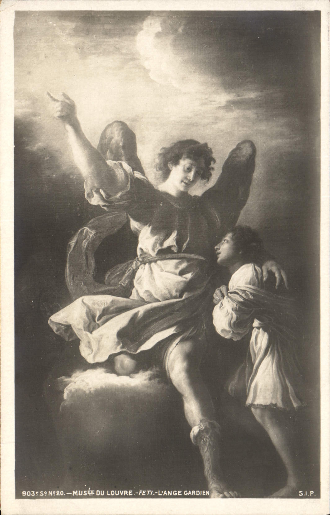 CPA Paris Musee du Louvre Feti l'ange gardien 