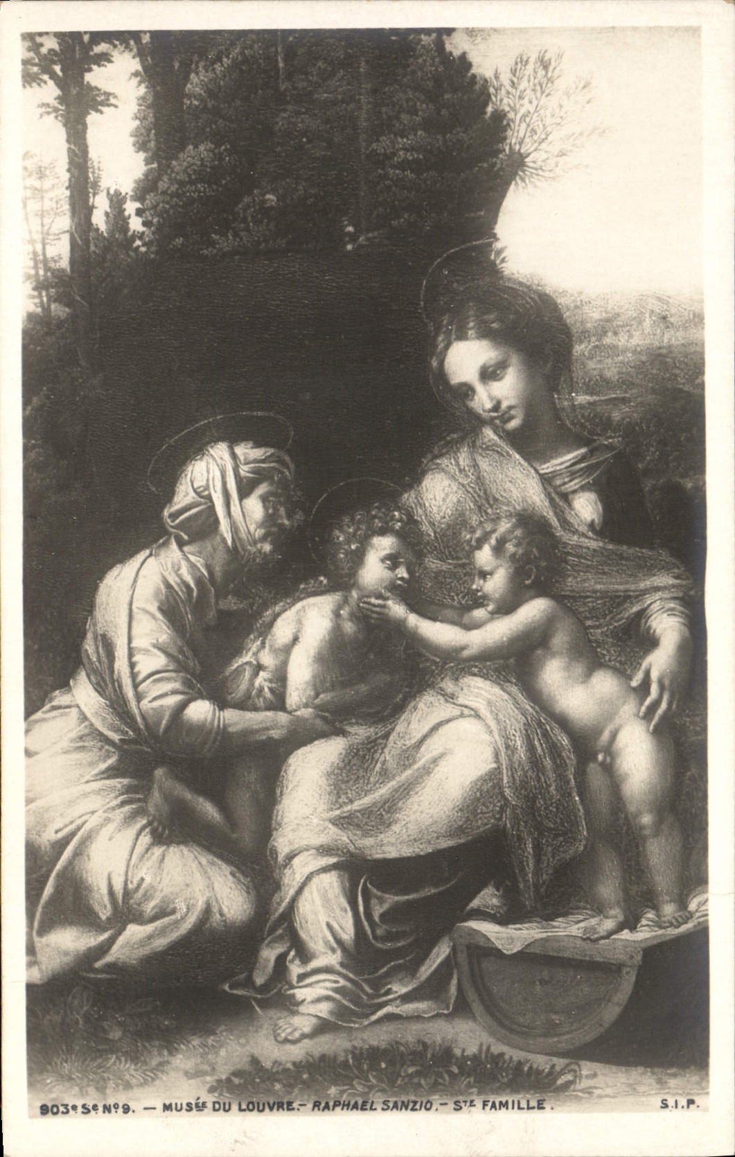 CPA Paris Musee du Louvre Raphael Sanzio Ste Famille 