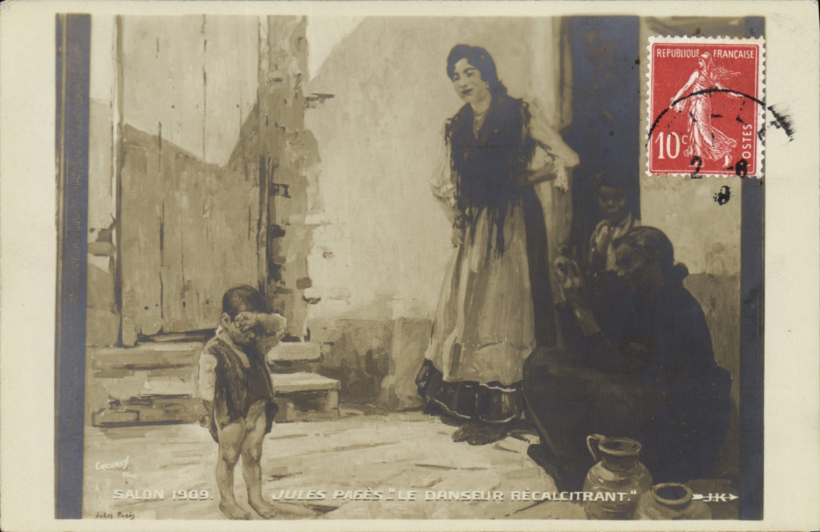 CPA Salon 1909 Jules Pages Le danseur recalcitrant 