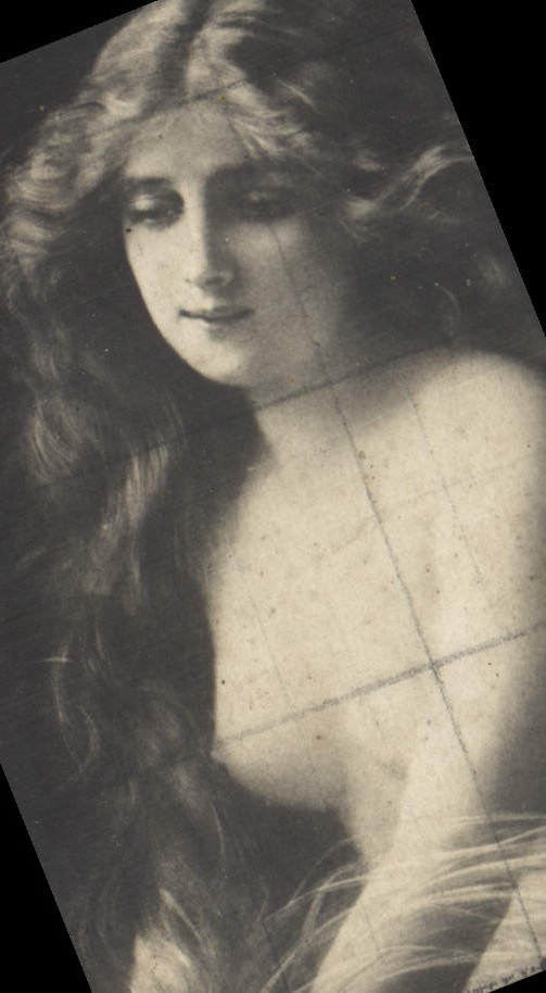 Vintage Postcard Woman Loneliness