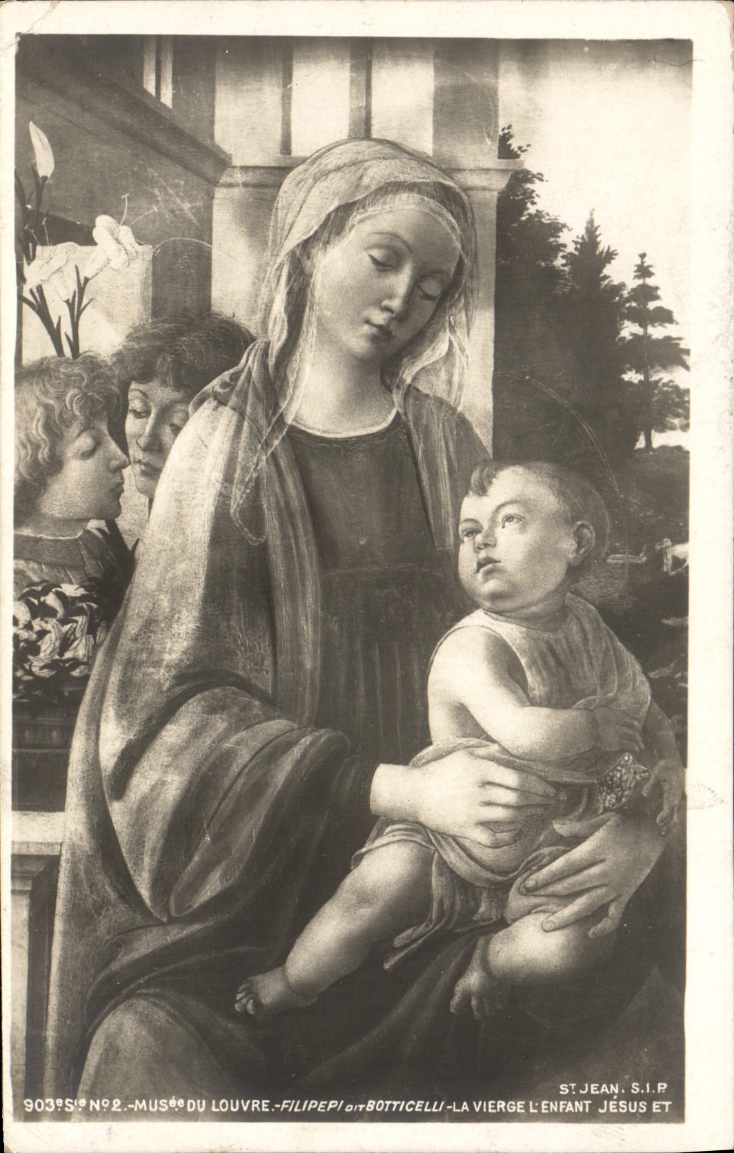 CPA Paris Musee du Louvre Botticelli La vierge l'enfant Jesus 
