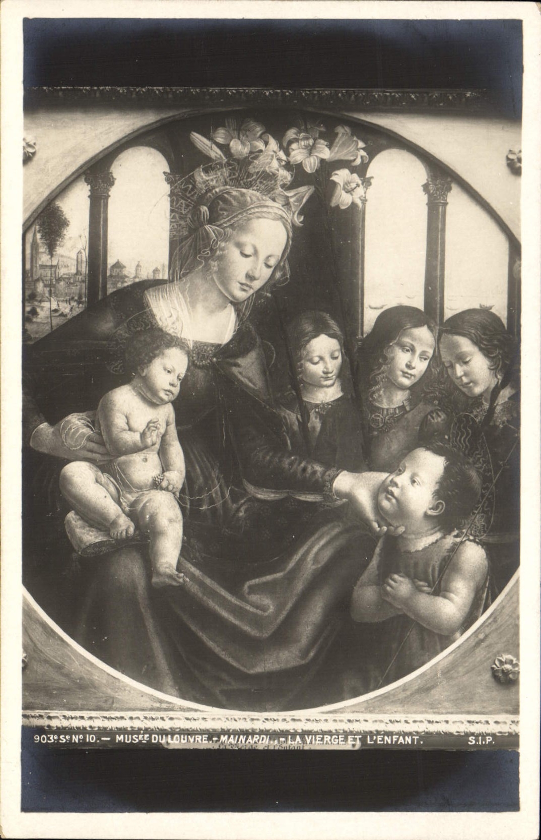 Vintage Postcard Paris Museum of Louvre Mainardi the virgin and the child
