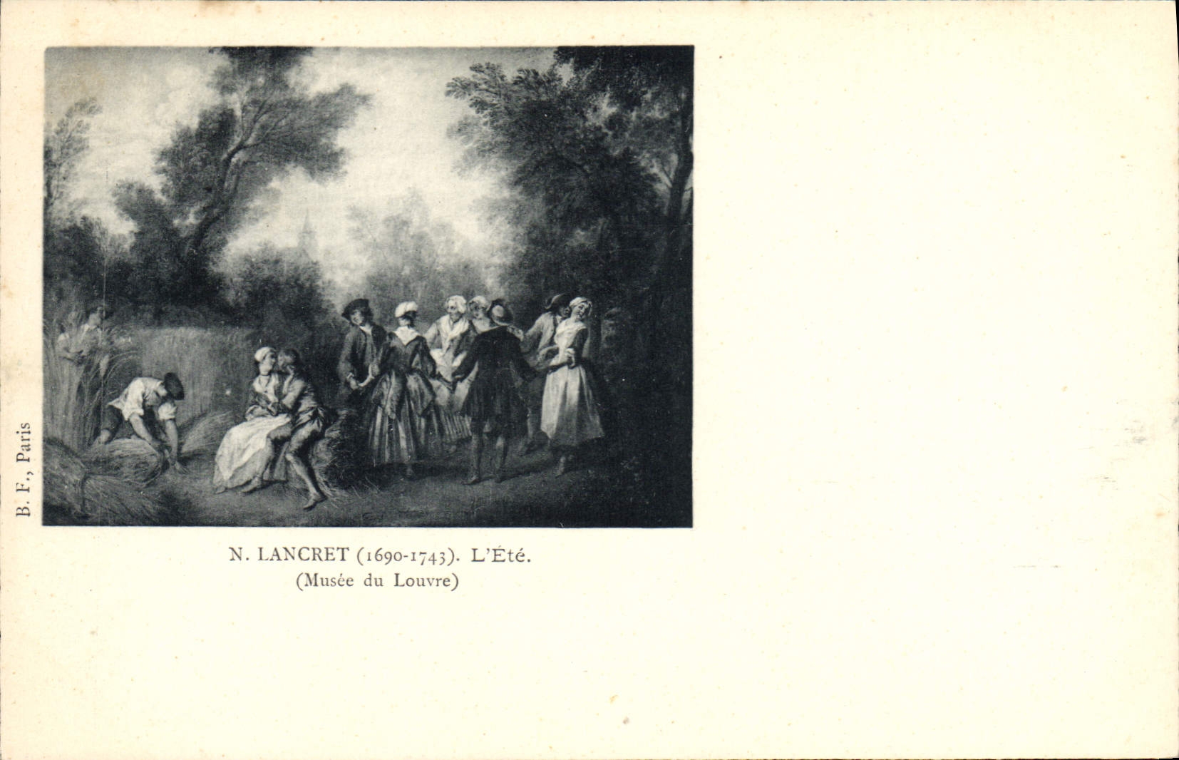 Vintage Postcard Lancret Paris Museum of Louvre