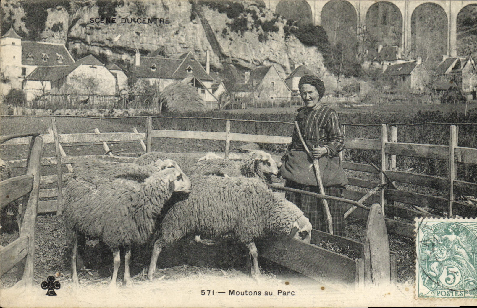 Vintage Postcard Folklore Centers Sheep of the park