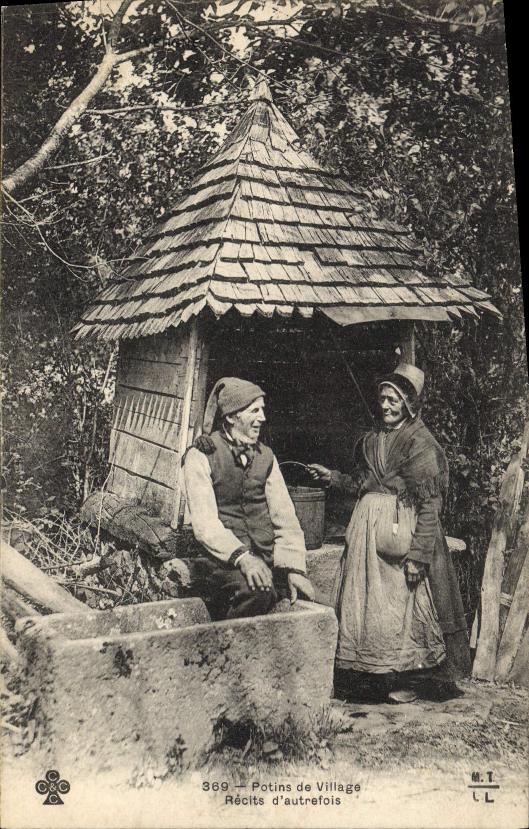 CPA Folklore Potins de village Recits d'autrefois