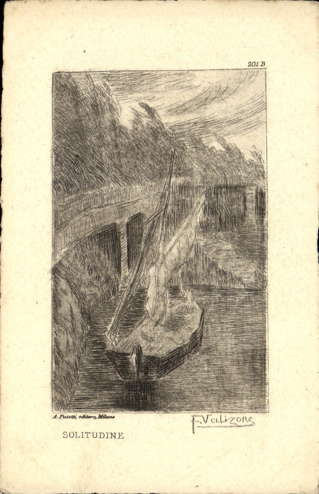 CPA Fantaisie Illustrateur Bateau Solitudine Valizone