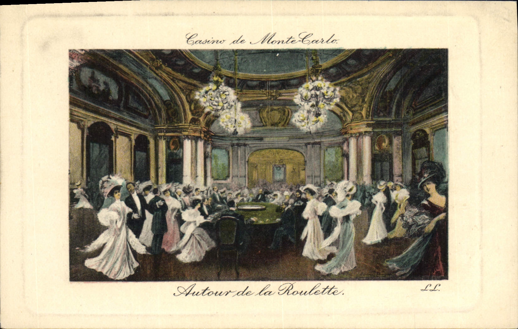 Vintage Postcard Casino of Monte Carlo Around the caster