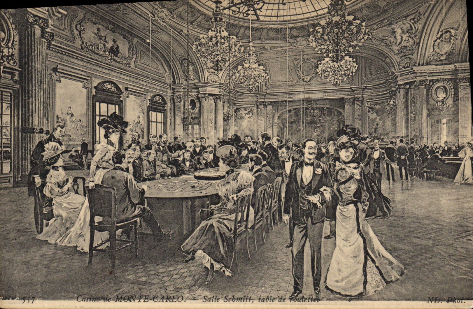 Vintage Postcard Casino of Monte Carlo Salle Schmitt counts of caster