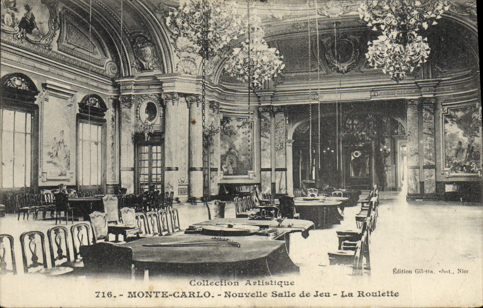 Vintage Postcard Casino of Monte Carlo New gaming room the caster