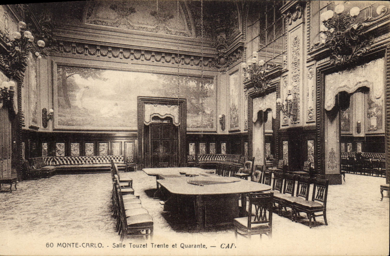 Vintage Postcard Casino of Monte Carlo Room Touzet Thirty and Forty