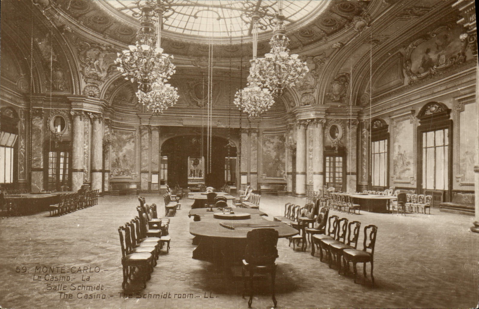Vintage Postcard Casino of Monte Carlo the Schmidt room