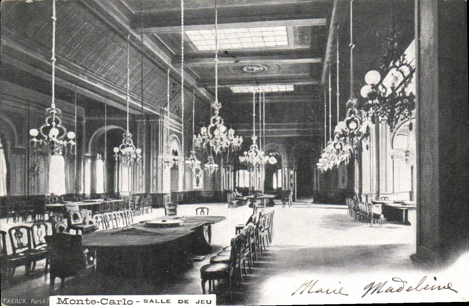 Vintage Postcard Casino of Monte Carlo Gaming room