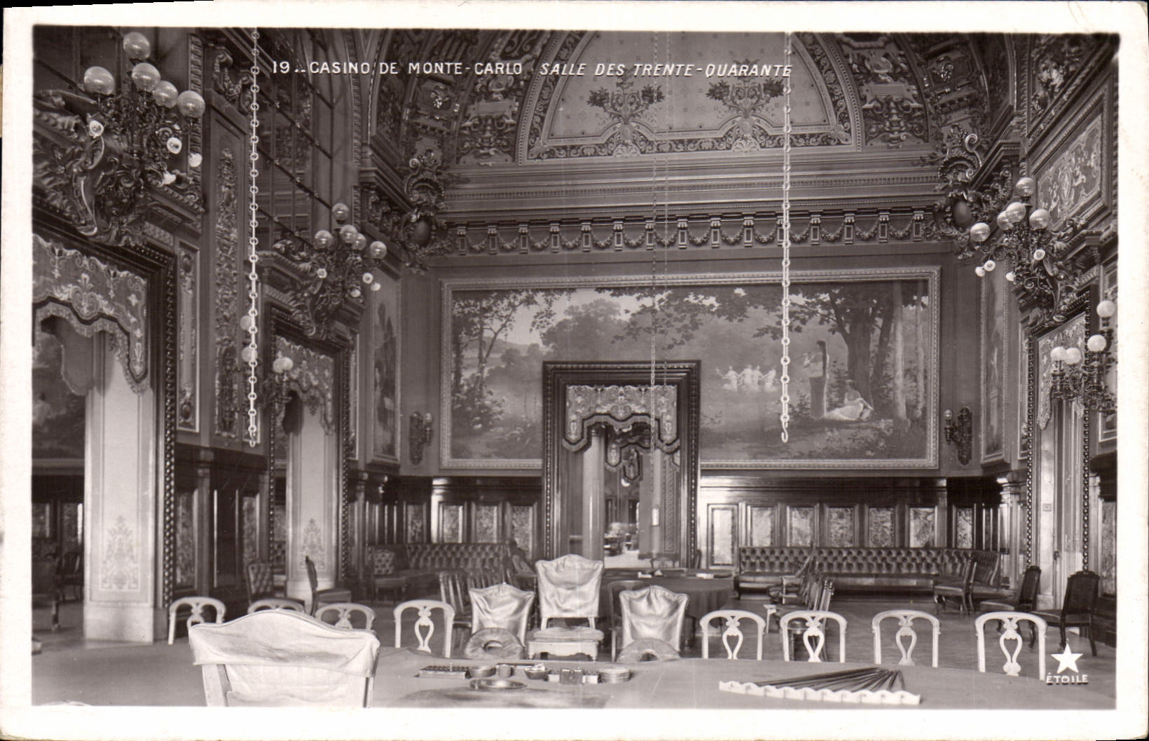 Vintage Postcard Casino of Monte Carlo Room of the Thirty and Forty