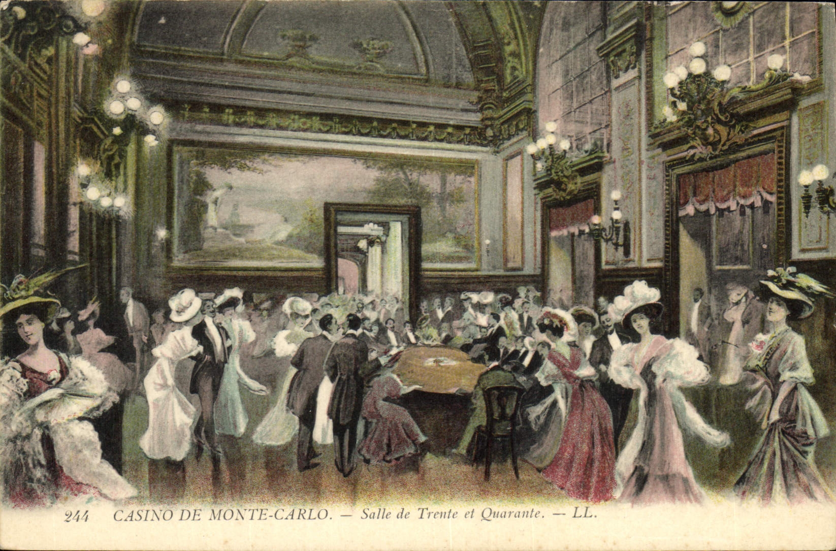 Vintage Postcard Casino of Monte Carlo Room of Thirty Forty