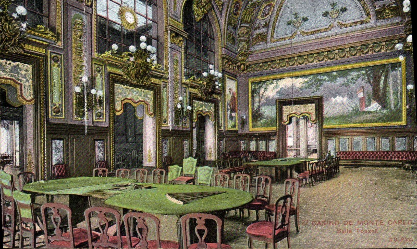 Vintage Postcard Casino of Monte Carlo Touzet Room