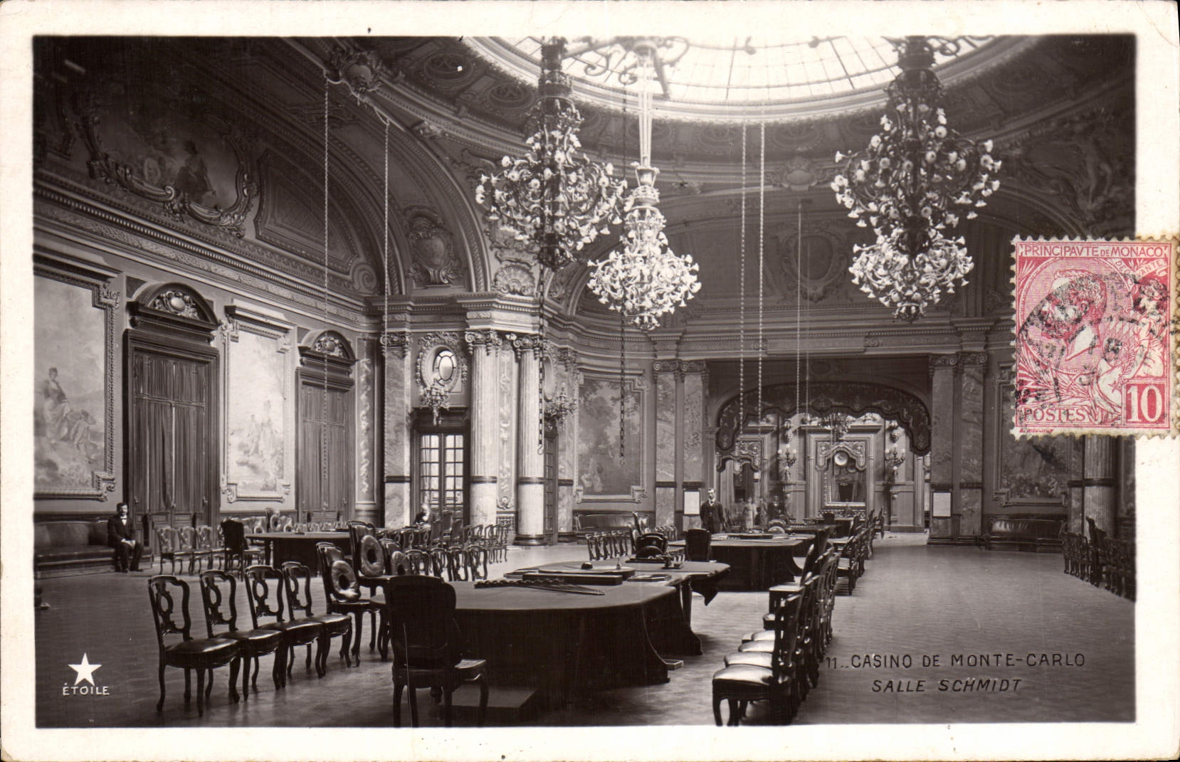 Vintage Postcard Casino of Monte Carlo Schmidt Room