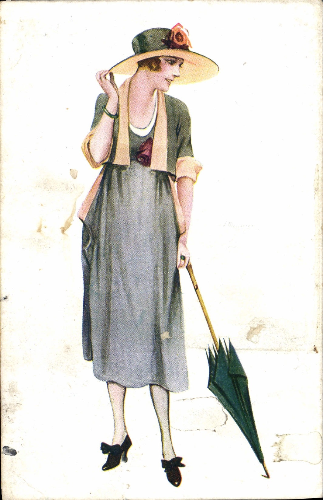 CPA Fantaisie Illustrateur Femme