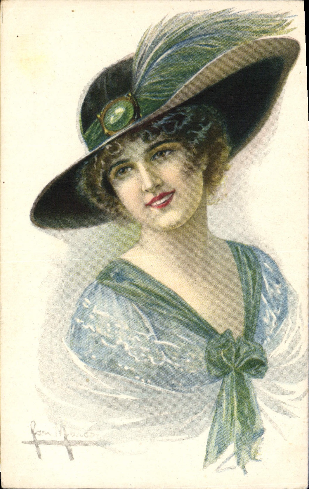 CPA Fantaisie Illustrateur Femme