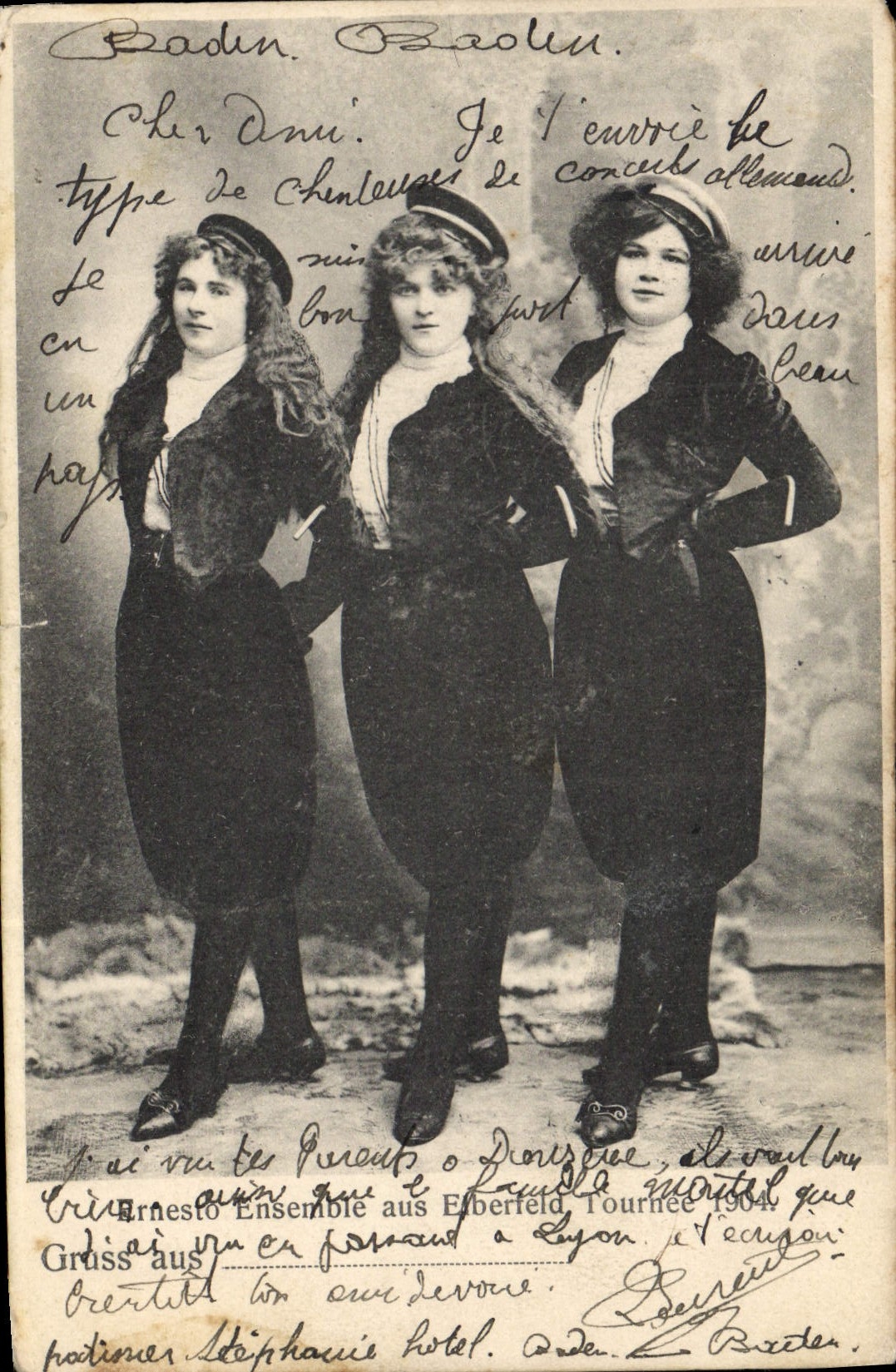 CPA Ernesto Ensemble aus Elberfeld Tournee 1904