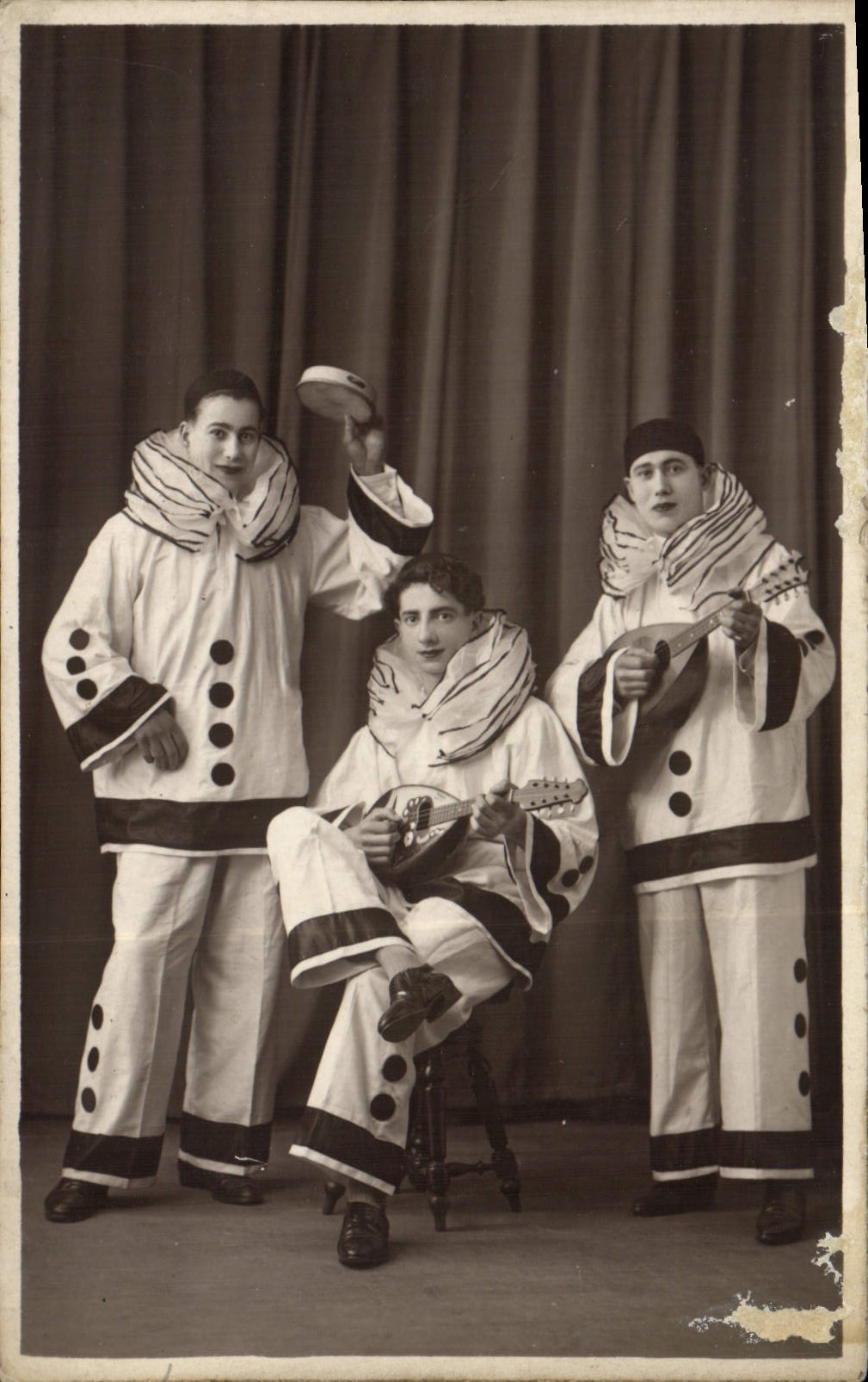 Vintage Postcard Clowns Pierrots