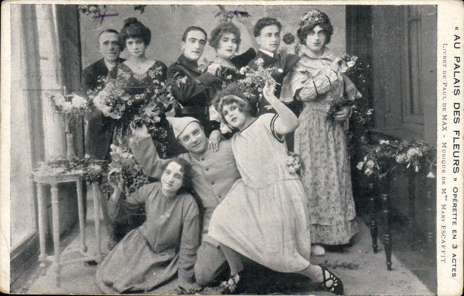 Vintage Postcard With the Palate of the Flowers Operetta in 3 acts Paul of max