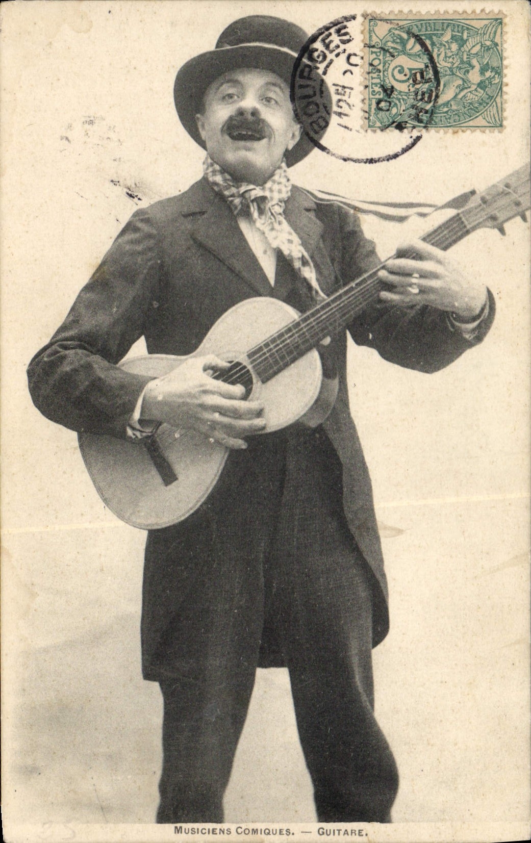 Comic Vintage Postcards Musicians Guitar