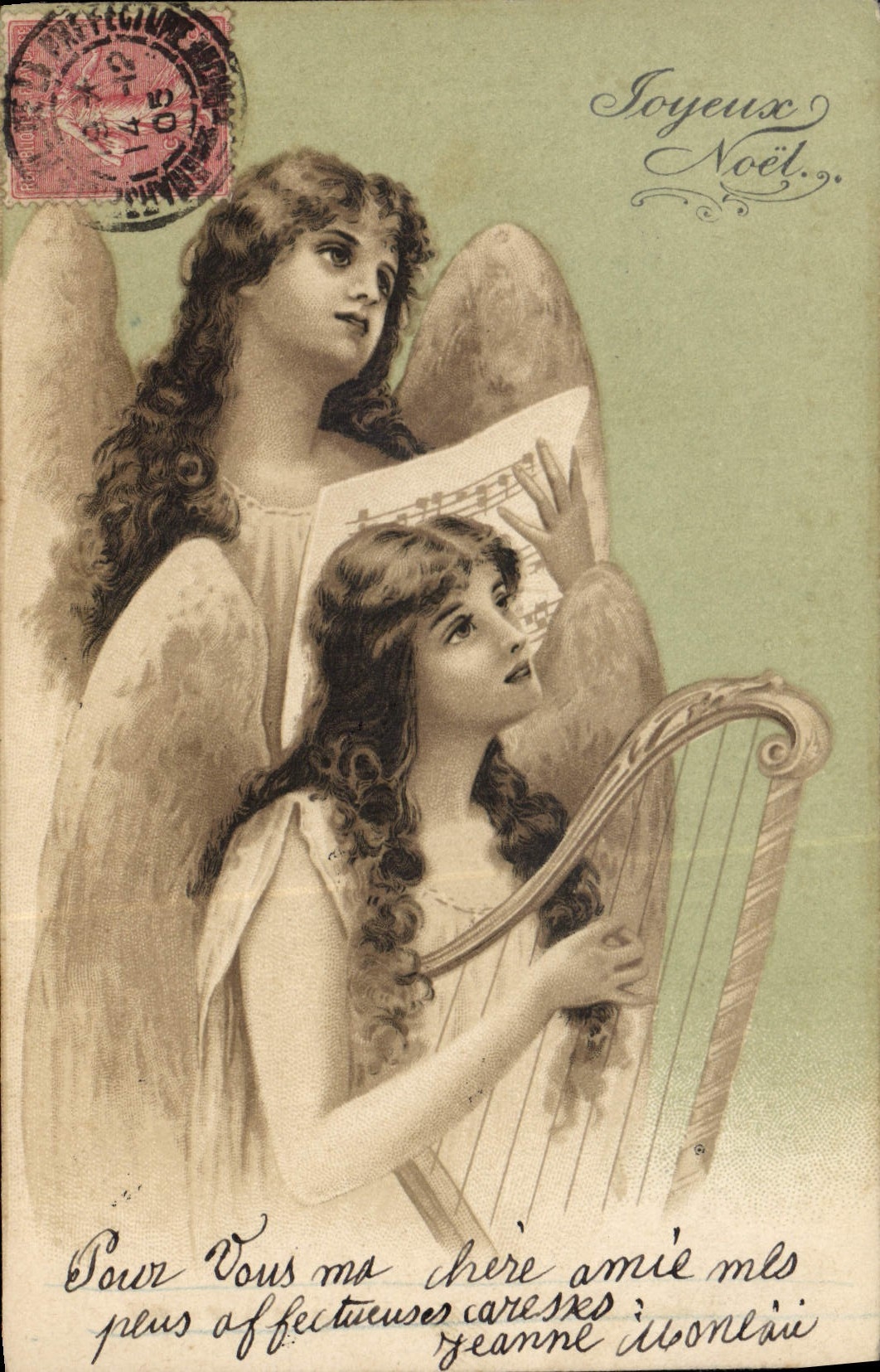 Vintage Postcard Women Angel