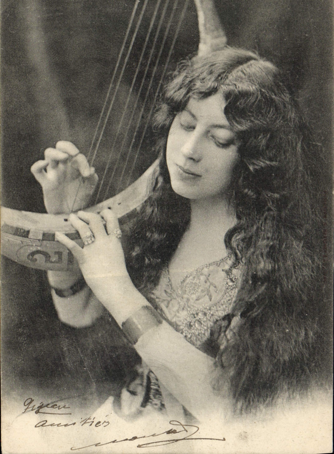 Vintage Postcard Woman Greek profiles