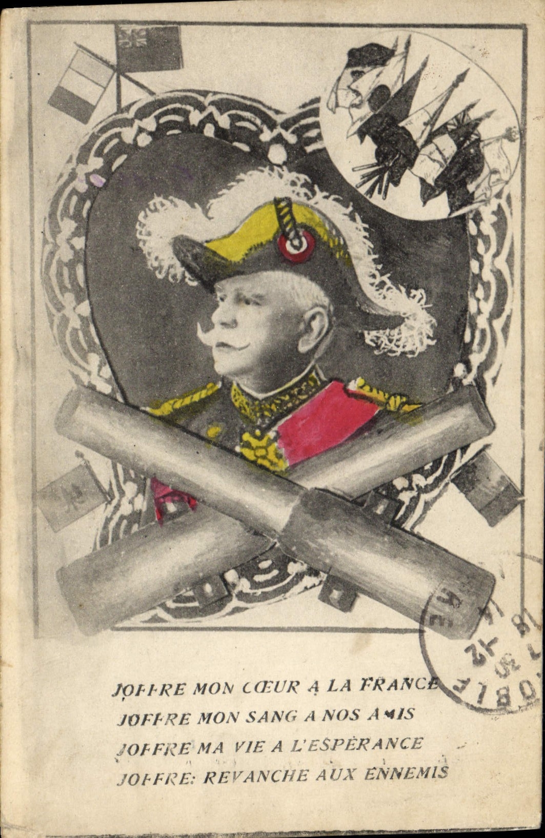CPA Militaria Joffre mon coeur a la France