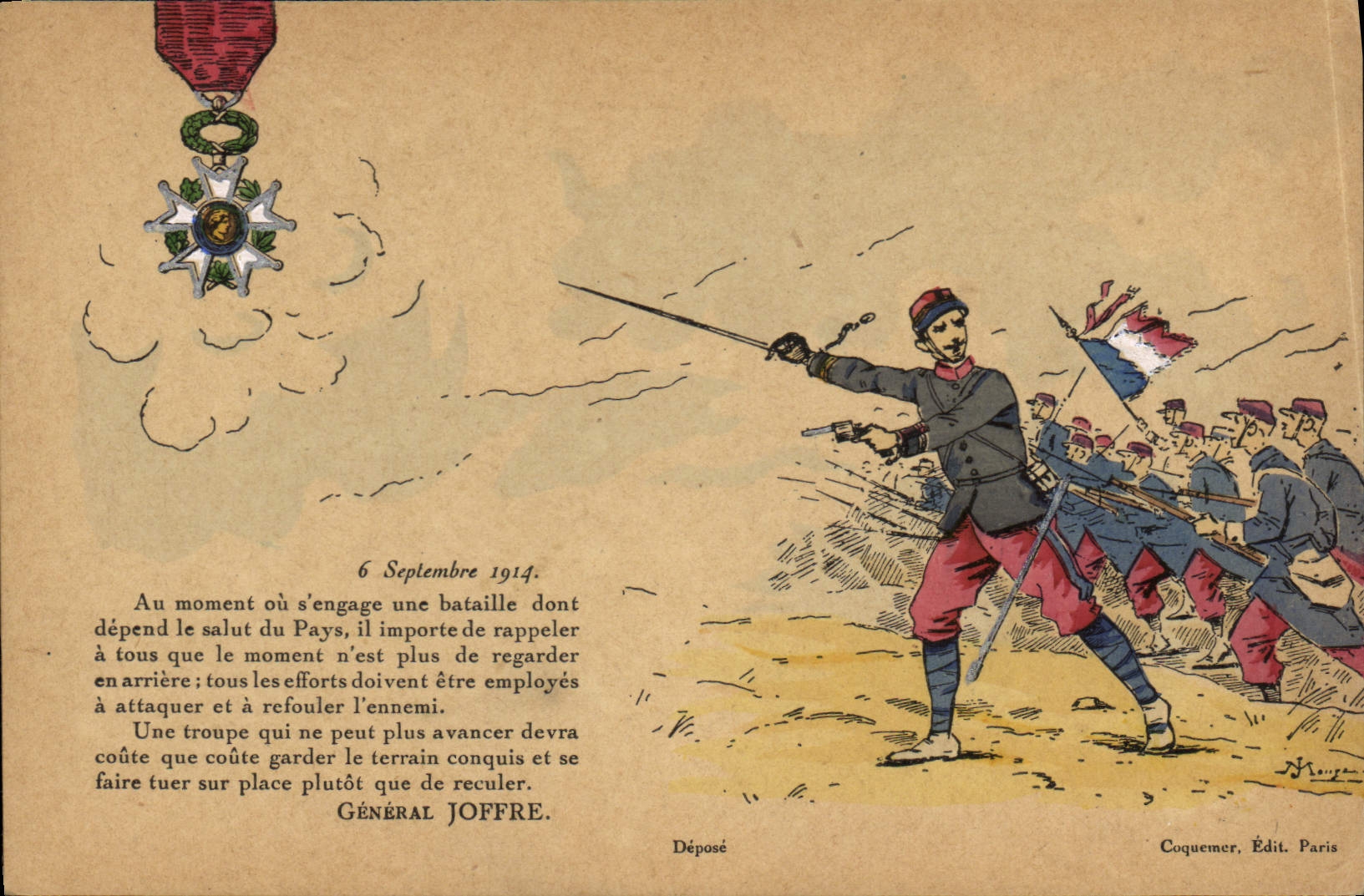 CPA Militaria General Joffre Medaille