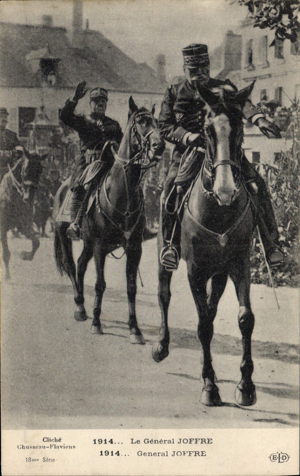 Vintage Postcard Militaria general Joffre has horse