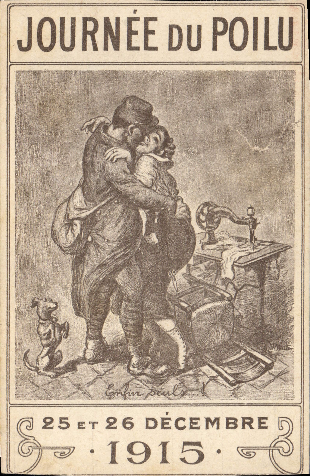 Vintage Postcard Militaria Day of the hairy December 25th and 26th, 1915