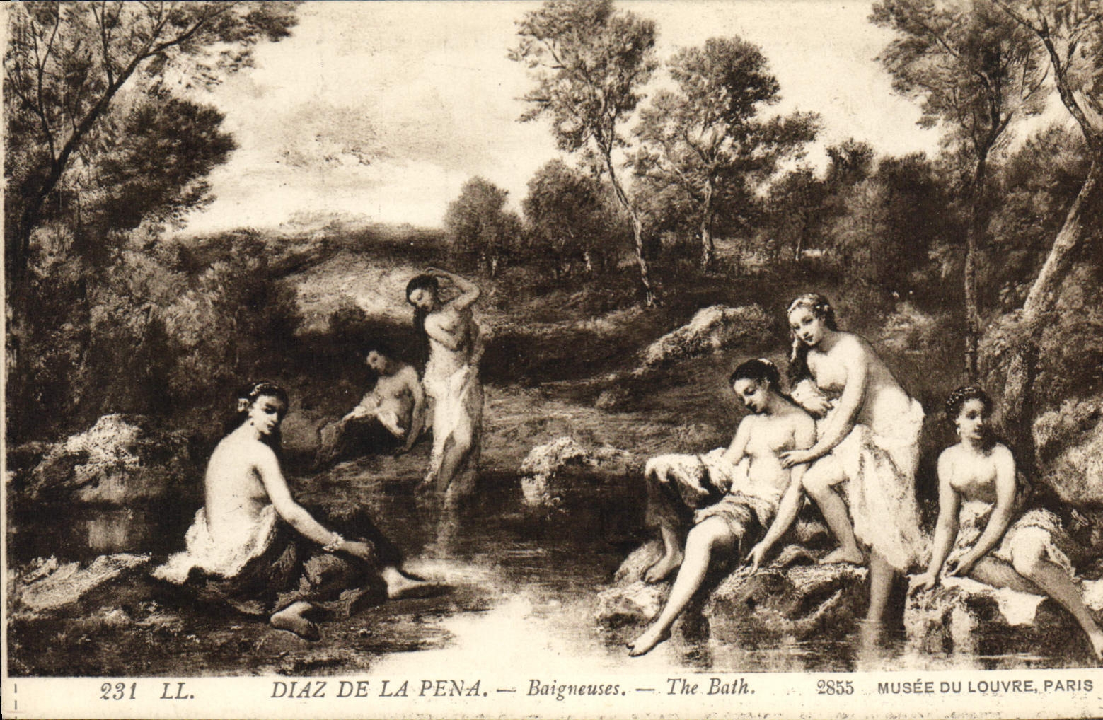 CPA Diaz de la Pena Baigneuses Musee du Louvre Paris 