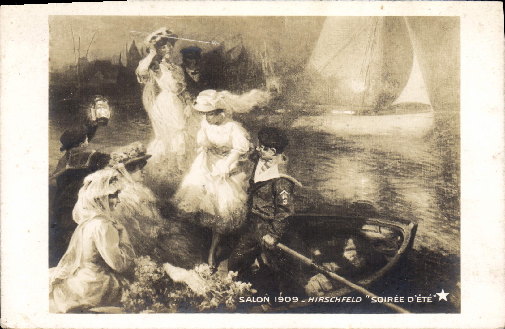 Postal Salón 1909 de Hirschfeld Tarde de sido