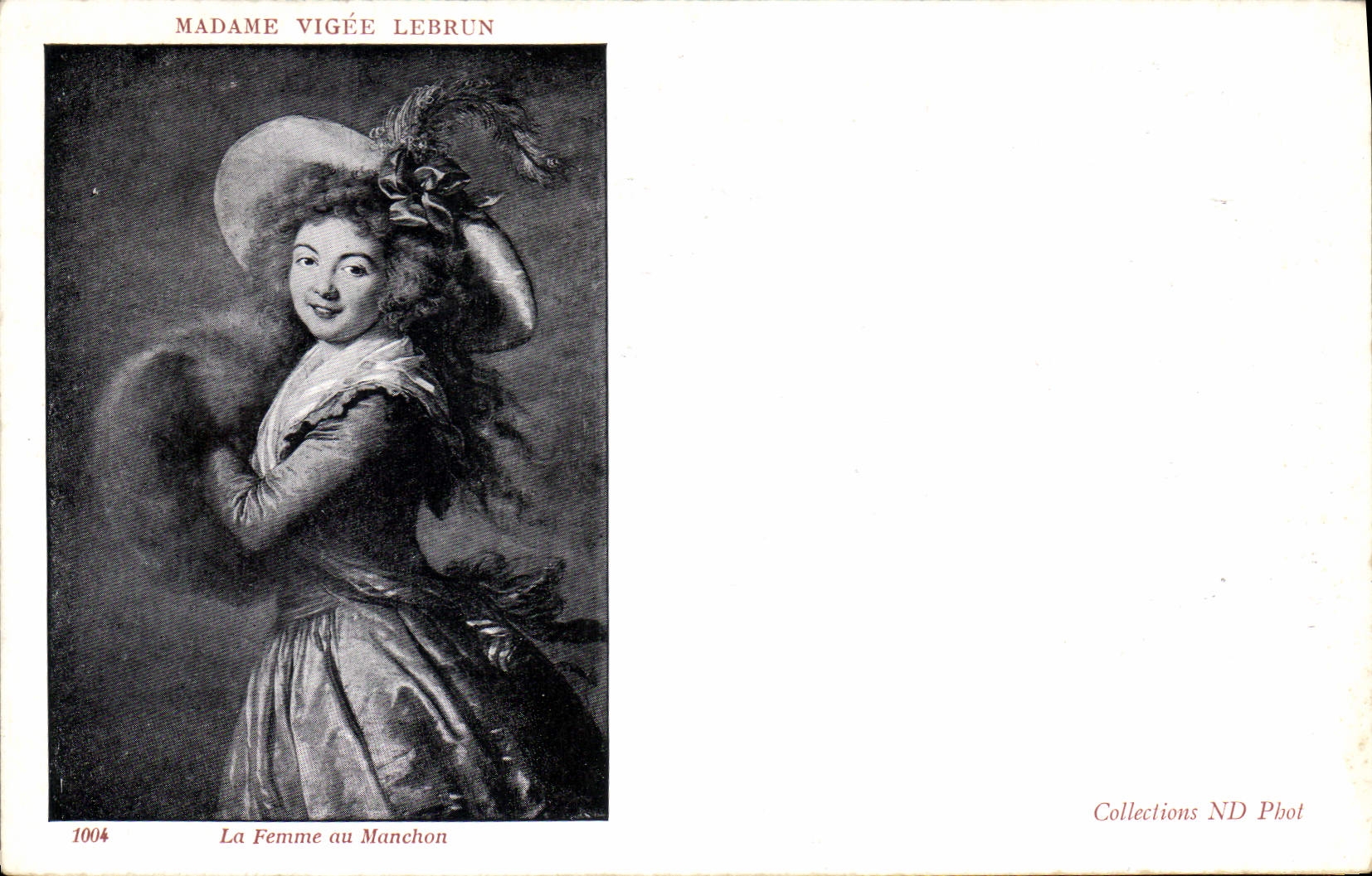 Vintage Postcard Mrs Vigee Lebrun the woman with the Sleeve